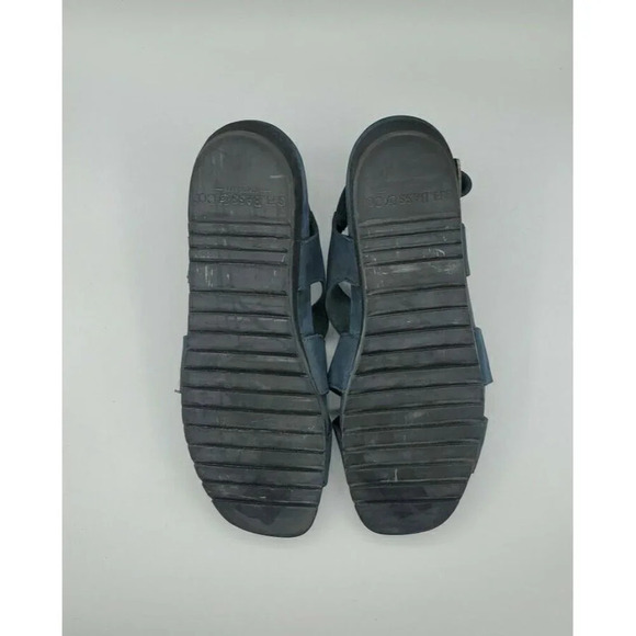 G.H. Bass Sandals Womens Azalea 9 Navy Blue Leather Suede Strappy Comfort Shoes - Picture 11 of 12